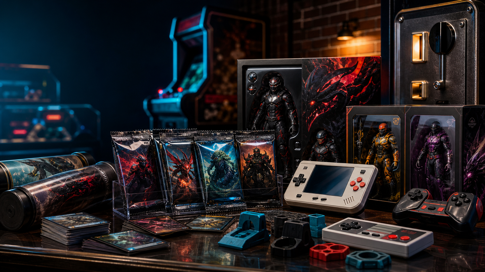 Retro samleobjekter og arcade-inspirerte produkter